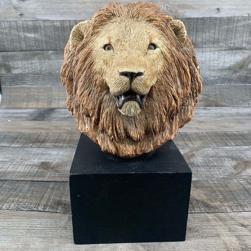 Sandicast Lion Head Figurine Statue Decor Figure